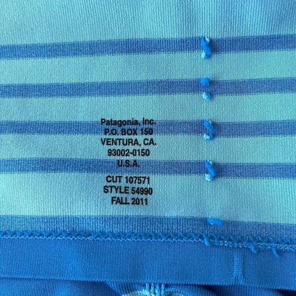Patagonia Stripe Print Cinched Sides Sleeveless Athletic Tank Top - Picture 8 of 10